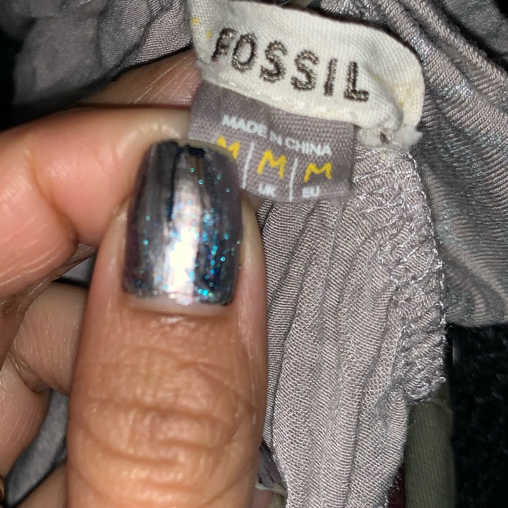 ☠️ Fossil gray&silver high waisted skater skirt ☠️ - Picture 2 of 5